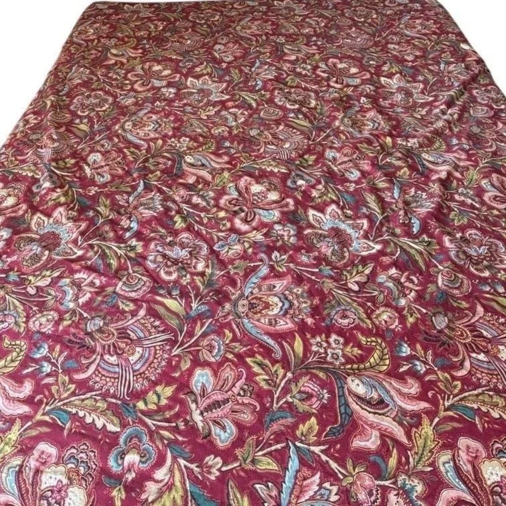 Handmade‎ Floral Paisley Burgundy Red Duvet Cover & Sham Set 3 PCS Queen